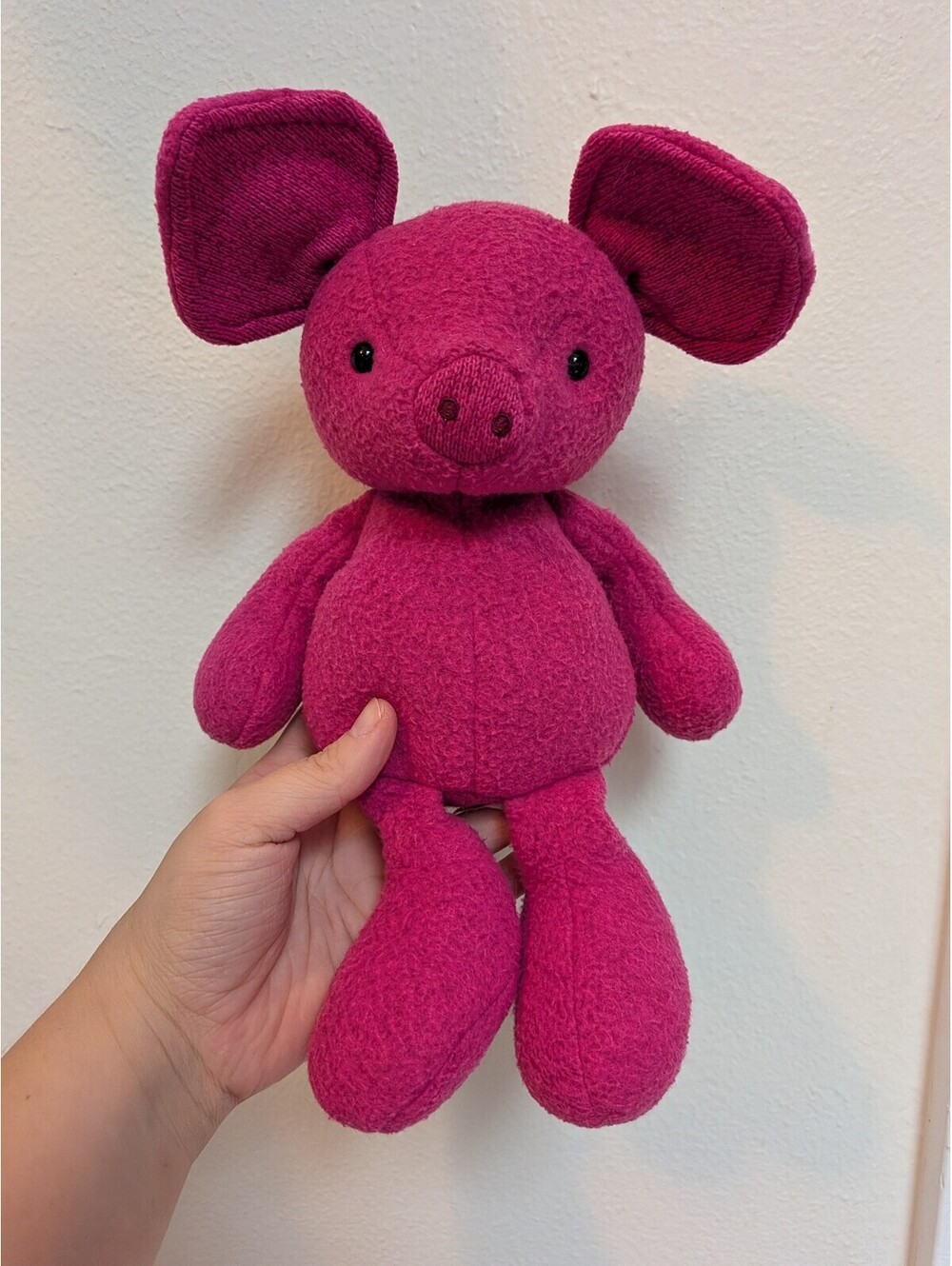 Jellycat London Vivi Hot Pink Pig Plush Stuffed Animal Curly Tail Large Ears